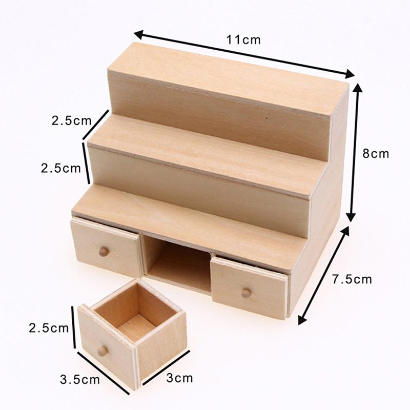 1:12 Dollhouse Miniature Wooden Display Cabinet Cake Candy Cabinet Storage Rack Organizer Display Shelf Stand Store Scene Model