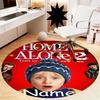 Custom Name Home Alone Printed Round Rug Carpet Chair Rug Area Rug Entryway Doormats,for Office Chair Living Room Bedroom Kitchen Room.