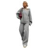 European & American 2026 Autumn/Winter New Zipper Hooded Knit Cardigan Wide-Leg Pants Lazy Style Two-Piece Set