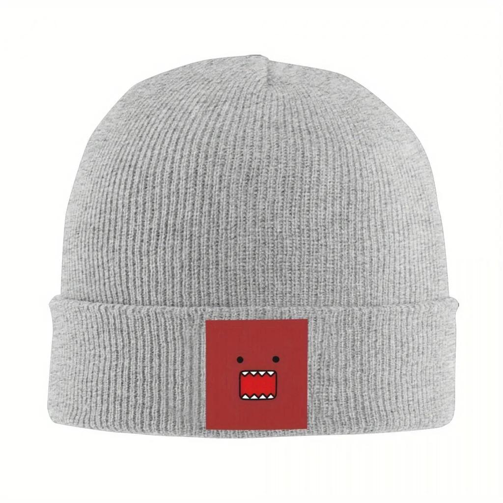 New Domo Kun Doll Bonnet Hats Red Knitted Hat Unisex Adult Cool Head Wrap Beanie Hats Spring Outdoor Printed Cap
