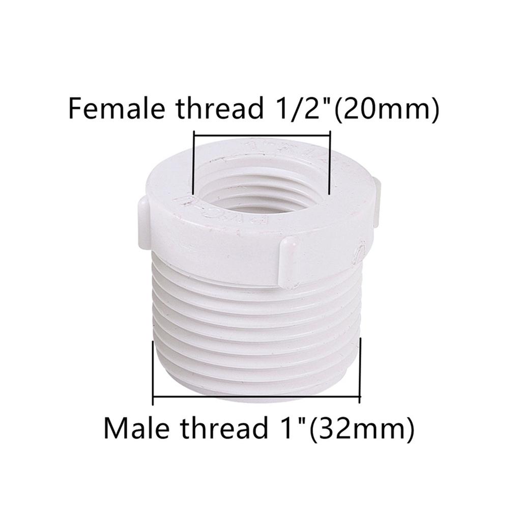 1/2" 3/4" 1" Female/Male Thread Reducing Connectors Garden Irrigation Plastic Joints Fish Tank Aquarium Drain Pipe Fittings 5Pcs