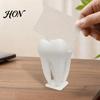 Photo And Note Holder 3D Printed Business Card Holder, Tooth Shaped Matte White Organizer, Minimalist Style Ornament for Dental Clinics Office