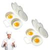 Apartment Kitchen Egg Steamer Container for Microwave Use, Two-Section Plastic Egg Poacher for Fast Breakfast Cooking