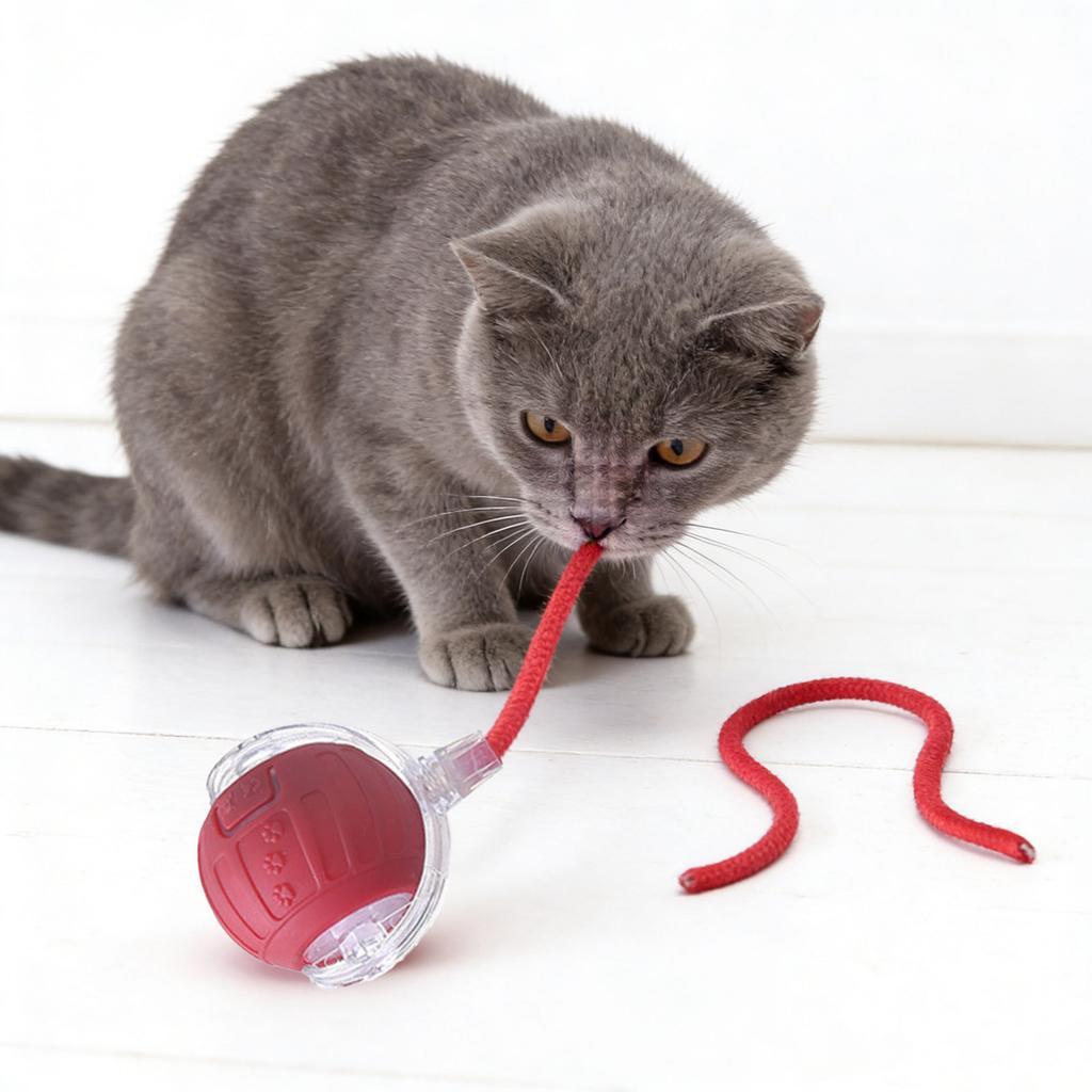 Widerstandsfähiger automatischer Fesselball, Spielzeugball, Selbstunterhaltungs- und Stressabbauwerkzeug mit Seil, Haustierbedarf, Hüpfball