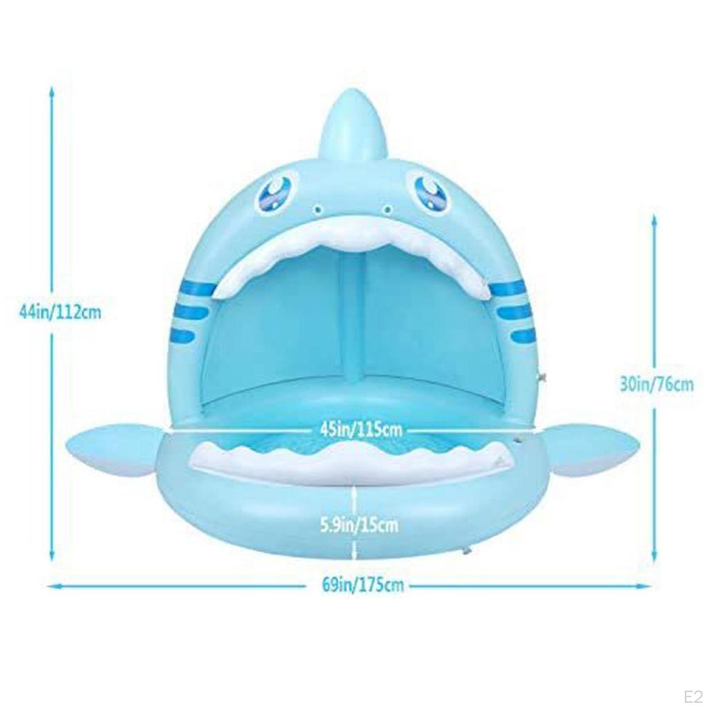 Aufblasbares Planschbecken für Kinder, Spielzentrum, tragbar, großer Hai, Kinderschwimmen für die Terrasse