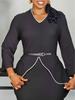 Elegant Long Sleeve Ruffle High Waist Plus Size African Dress - 2025 New Style Fashionable Women's Clothing