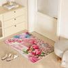 Easter Bunny Cute Eggs Floor Mat Eco  Flannel Doormat Non Slip Odorless Indoor Floor Rug Soft Short Plush Home Mat