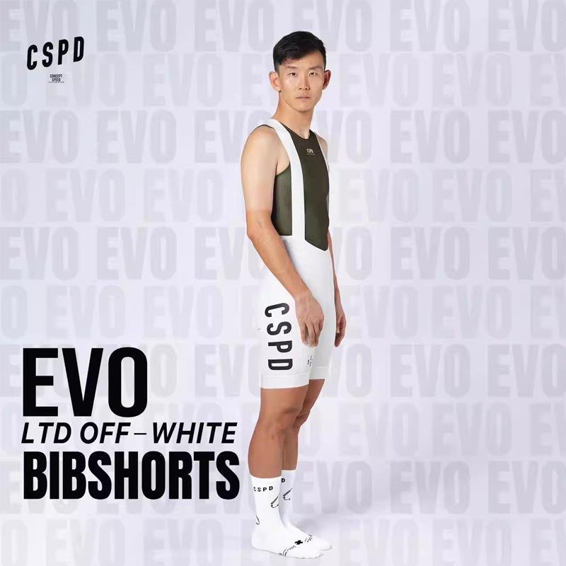 CSPD Summer Black & White Cycling Bib Shorts for Men & Women - Road Bike Sportswear, Hot Style 5-Point Design.