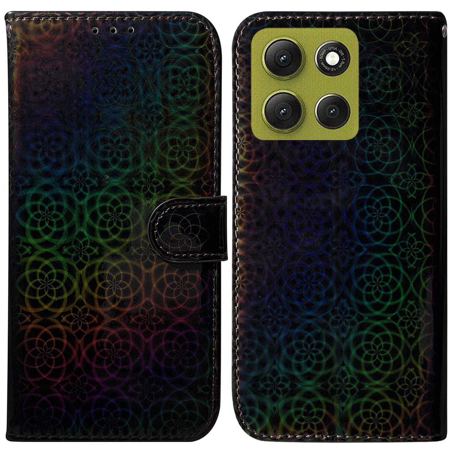 

For Motorola Motorola Moto G86 5G Stand Case Dazzling Flower Leather Phone Cover with Wrist Strap