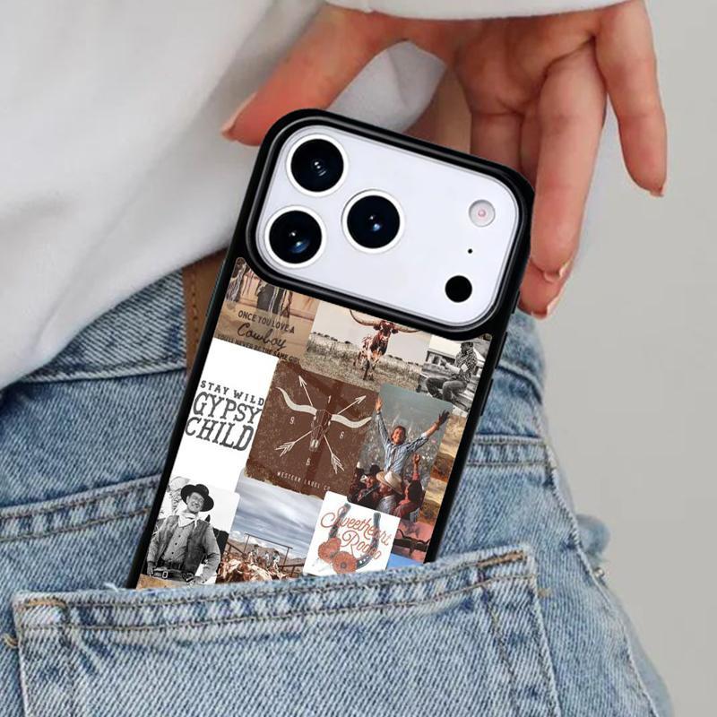 Cowboy Cowgirl Howdy Western Ranch Boho Phone Case for iPhone 16e 15 14 13 12 17 Pro Max Plus Air 17pro Cover Coque