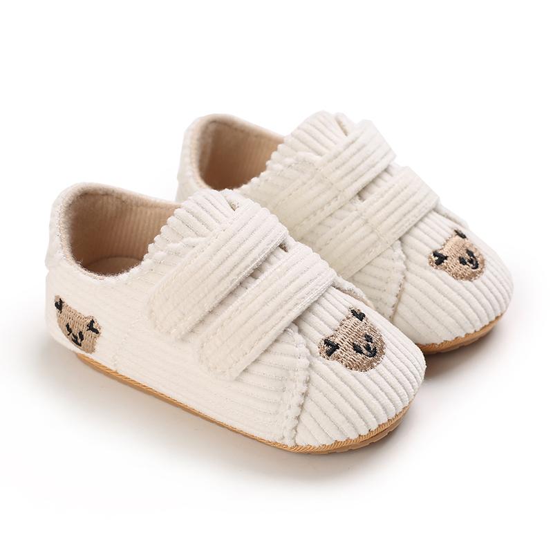 

Spring Embroidered Little Bear Baby Shoes Korean Edition Striped Anti slip Children s Shoes Sneakers 0-6 Months