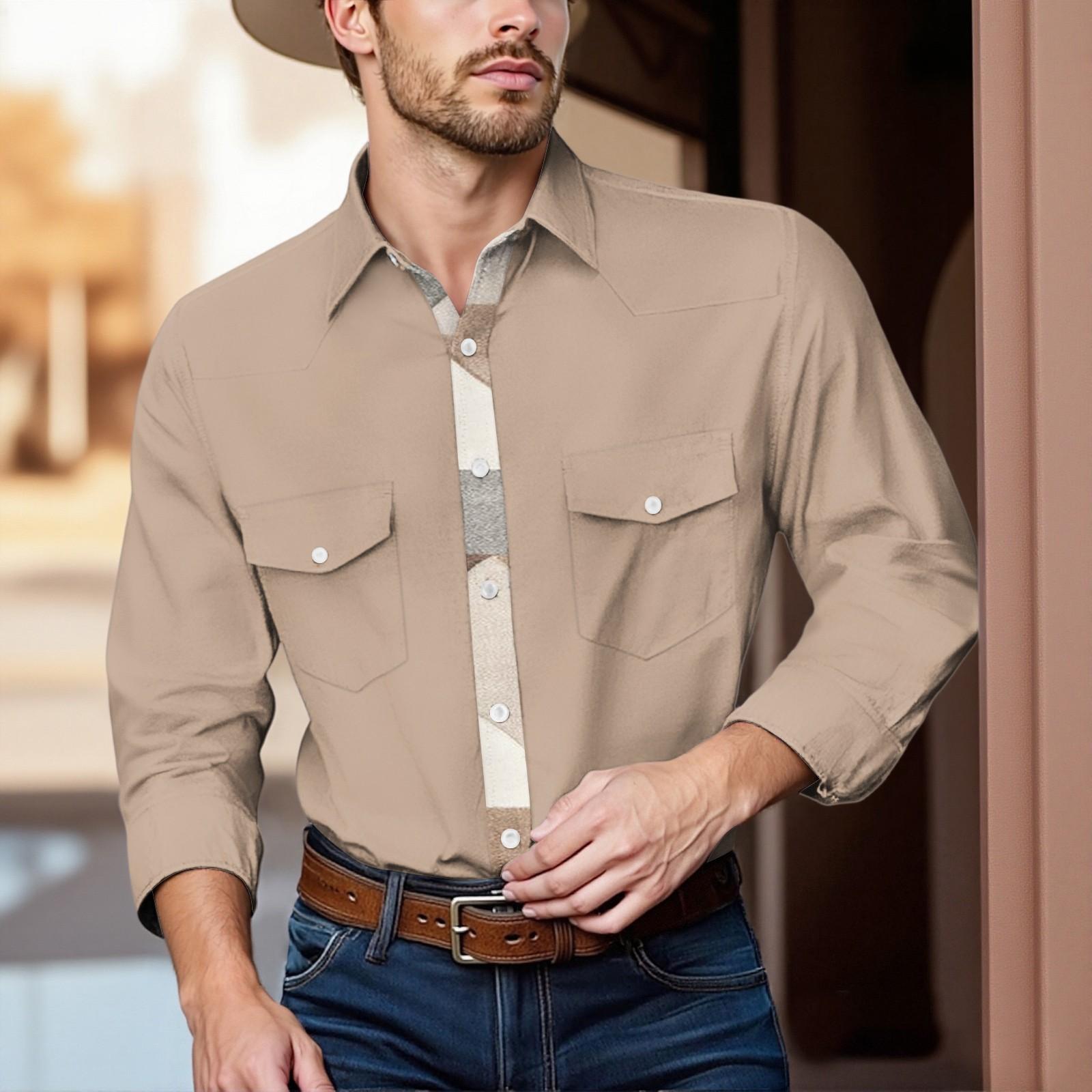 

Men S Fashionable Lapel And Shoulder Length Short Sleeved Casual Top XXL бежевий