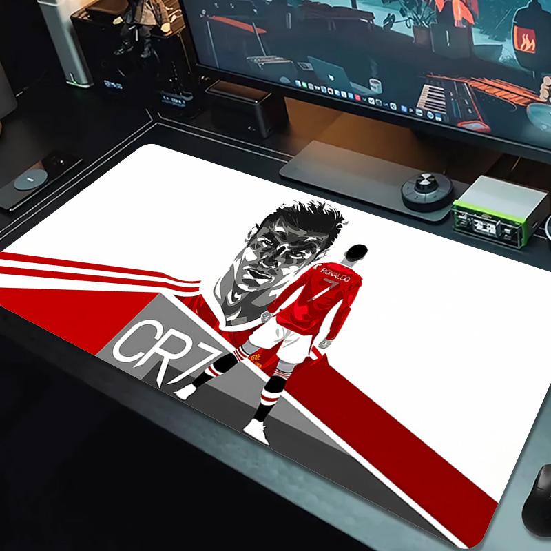 C.Ronaldo Farbe Mauspads Großes Gaming Tischkissen Rutschfest Laptop Tablet Großes Mauspads XXL Matte Mini PC Spielmatte Mit Verriegeltem Rand