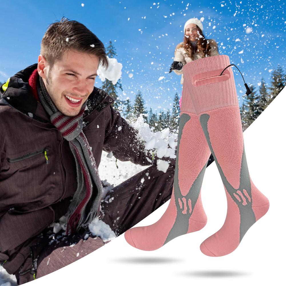 Elektrisch beheizte Socken Elektrische Heizsocken Schnellheizend Batteriebetriebene Heizsocken Atmungsaktive Outdoor-Sportsocken für Camping Wandern