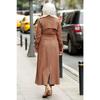 Belted Full Length Hijab Suede Trench Coat