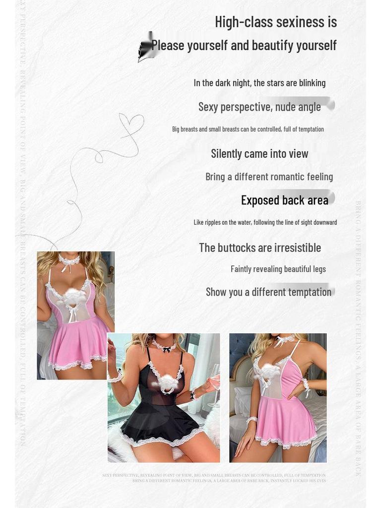 Women's Sexy Lace Lingerie: Tempting Slip Dress Nightwear Set