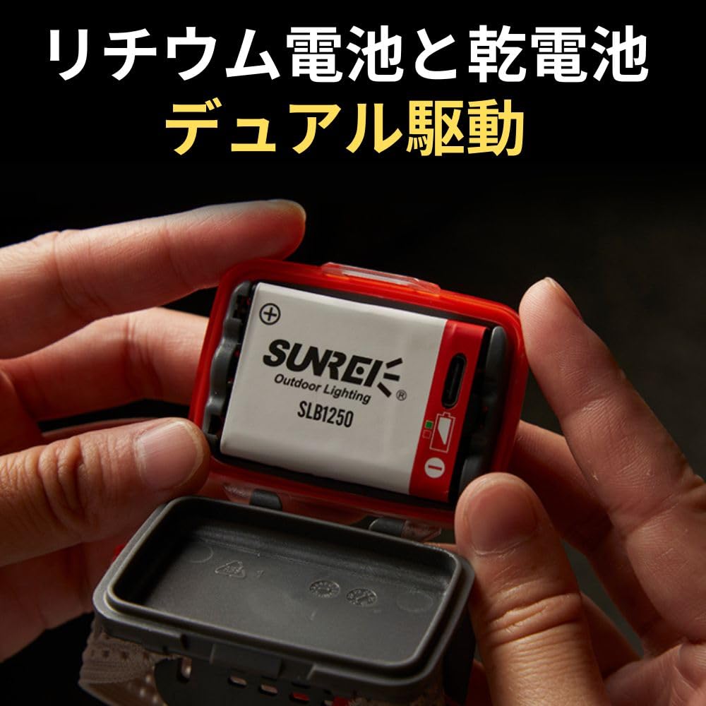 SUNREI StarRay480 Sunray LED AAA Battery 480 with Ideal for Outdoor Activities Like Mountain and StarRay 480 Headlight, Li-ion Rechargeable, Operated,