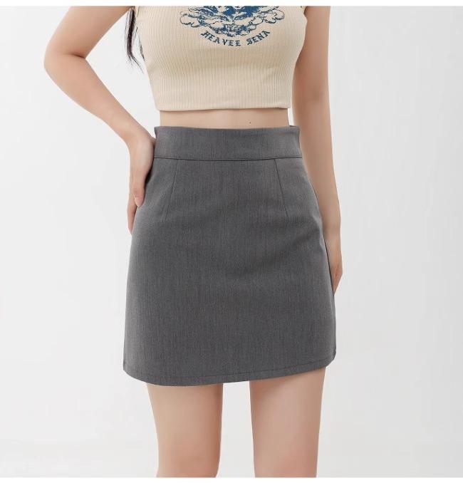 

Миди-юбка с высокой посадкой, облегающая бедра: Универсальная мода для весны и осени L