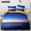 Set Copripiumino Cielo Notte Spazio Universo Stelle Nebulose Luna Set Biancheria da Letto Decorativo King Twin Size Copripiumino in Poliestere