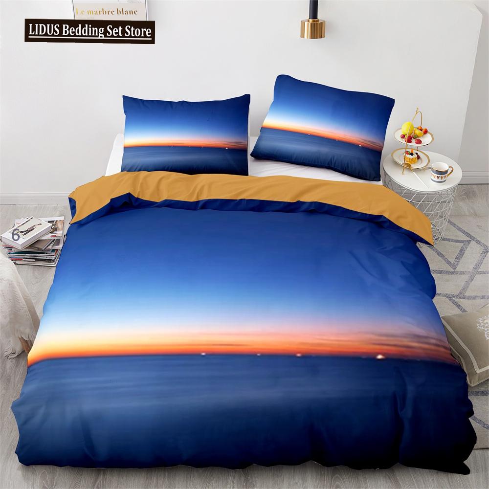 Set Copripiumino Cielo Notte Spazio Universo Stelle Nebulose Luna Set Biancheria da Letto Decorativo King Twin Size Copripiumino in Poliestere