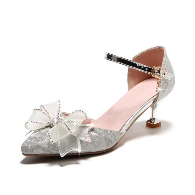 Summer children's sandals women's new middle-aged and older children's bow sandals princess high heels bag head fashion children's sandals