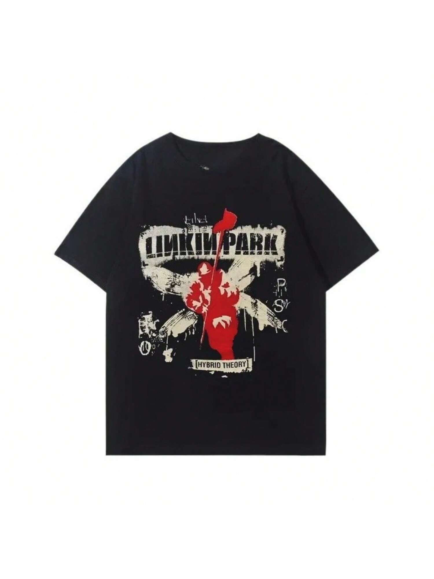 

Linkin Park Lincoln Park Группа Периферийная Футболка с Коротким Рукавом Свободная Винтажная Рок Одежда с Рукавом Три Четверти Большого Размера Летняя Одежда XXXXXL