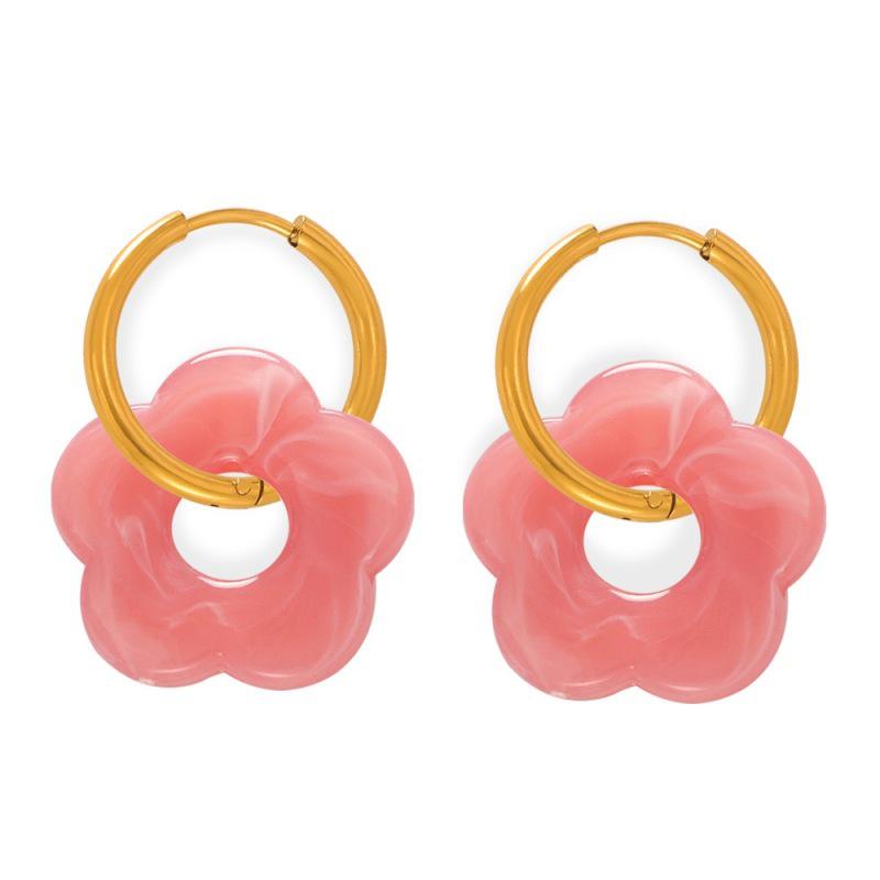 2025 Dopamine-Inspired Enamel Flower Hoop Ear Cuffs - Light Luxury Earrings