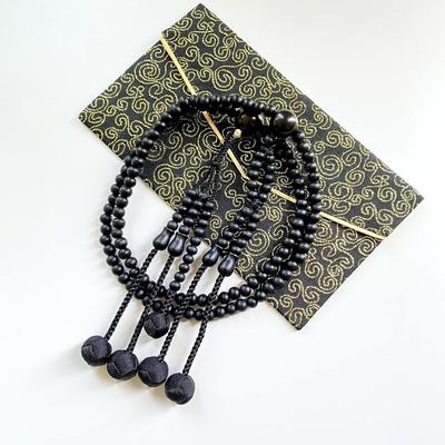 Myorenka SGI Mala Beads Prayer Beads for International Soka Gakkai Prayer Beads for Men Wooden Prayer Beads Shakuni Black Red