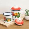 Shangqi Thickened Enamel Mug with Floral Lid