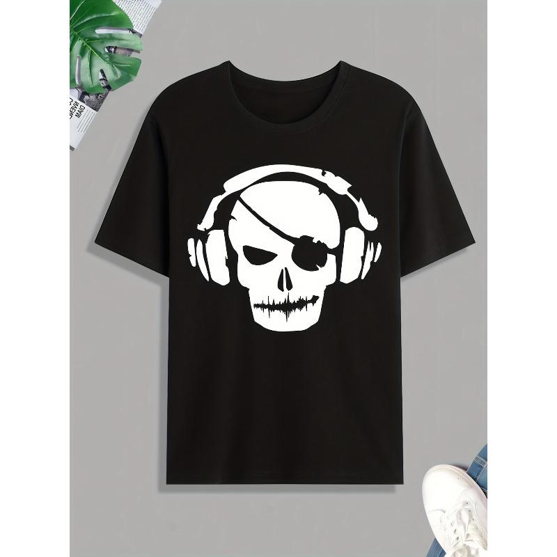 Men s Fashion Casual Printed Short Sleeve S чёрный