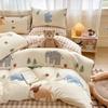Trendy Double-Sided Cotton Dorm Bedding Set, Fresh Style, 3-Piece or 4-Piece Options