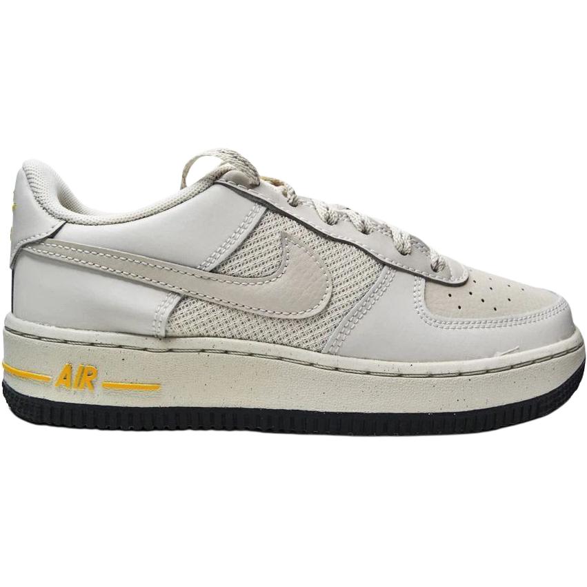 Nike Air Force 1 Low GS Light Bone Kinder Sneaker Creme Schwarz University-Gold DQ1102-001
