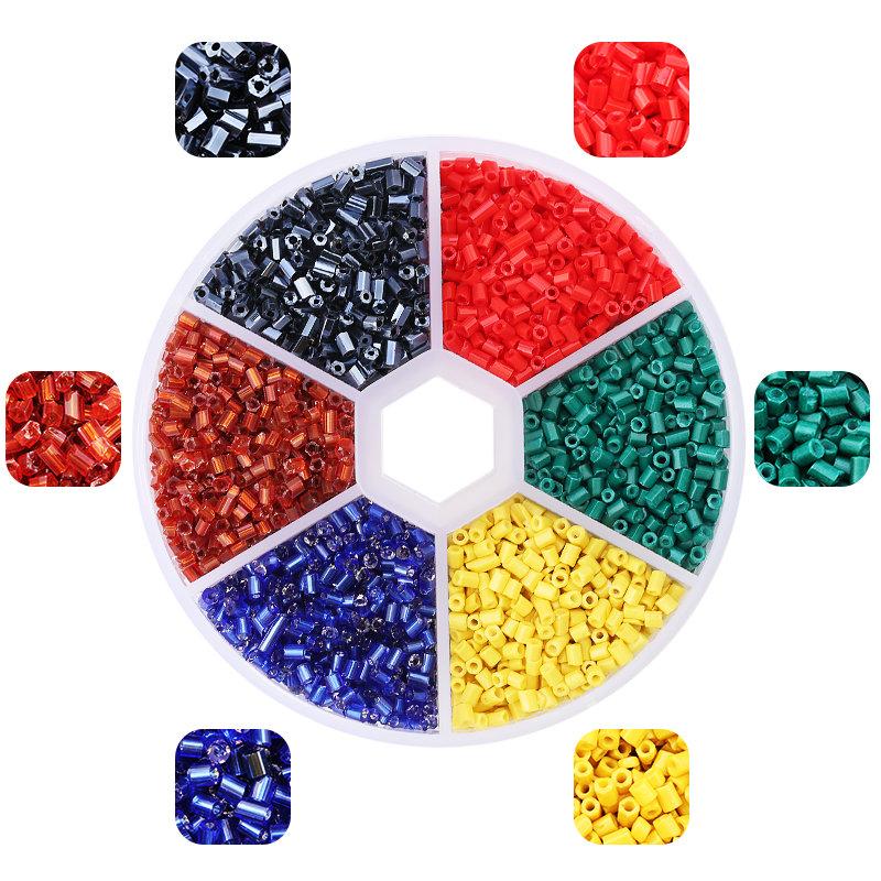 2mm Hexagon Shape Glass Tube beads Set Seed Beads Kits Charm Czech beads Bracelet Necklace DIY Jewelry Making Accessories