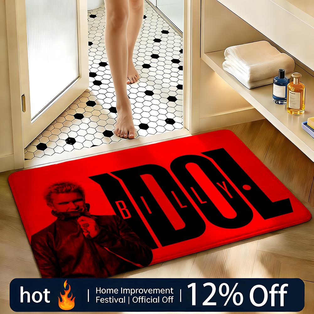 Soft Absorbent Non-Slip Rug Singer Billy Idol Floor Mat Home Decor Doormat Bedroom Floor Mat Shower Carpet