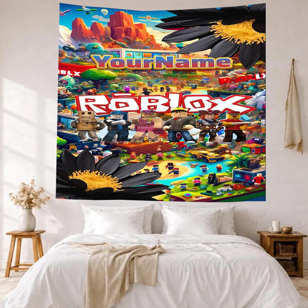 Roblox Custom Your Name Wall Decor Tapestry Art For Pet Memorial Birthdaywedding Party Backdrop Family Gift