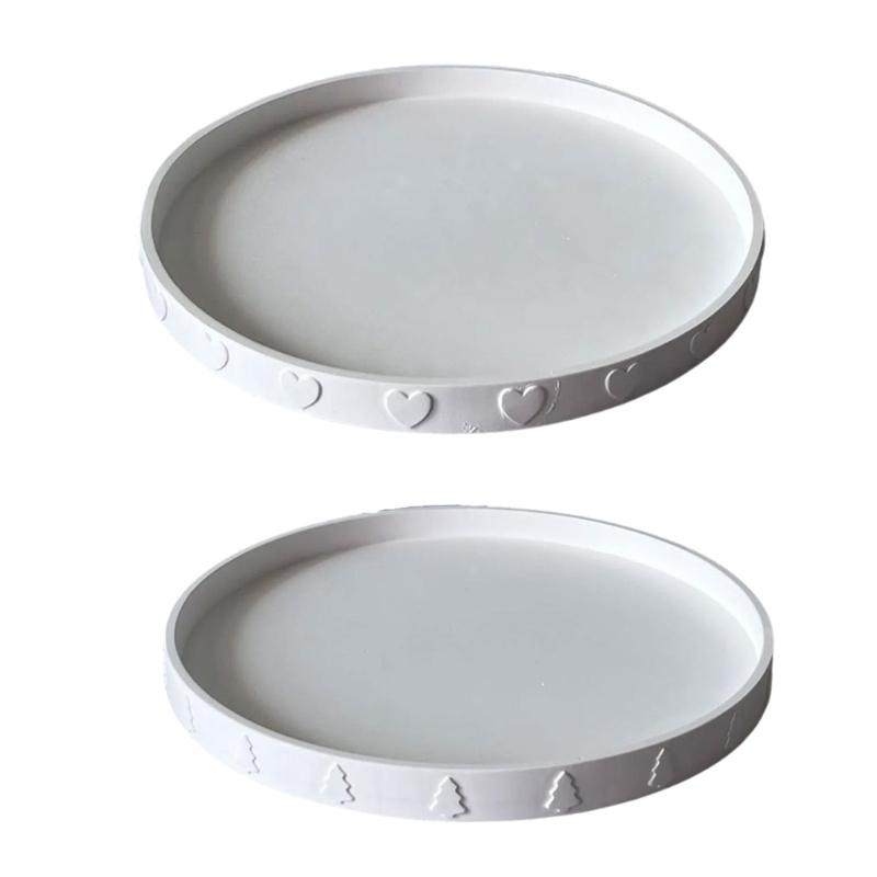 Resin Tray Mold Jewelry Tray Mold Silicone Coasters Mold Round Epoxy Mold for Casting Dish Storage Home Decors Art Craft