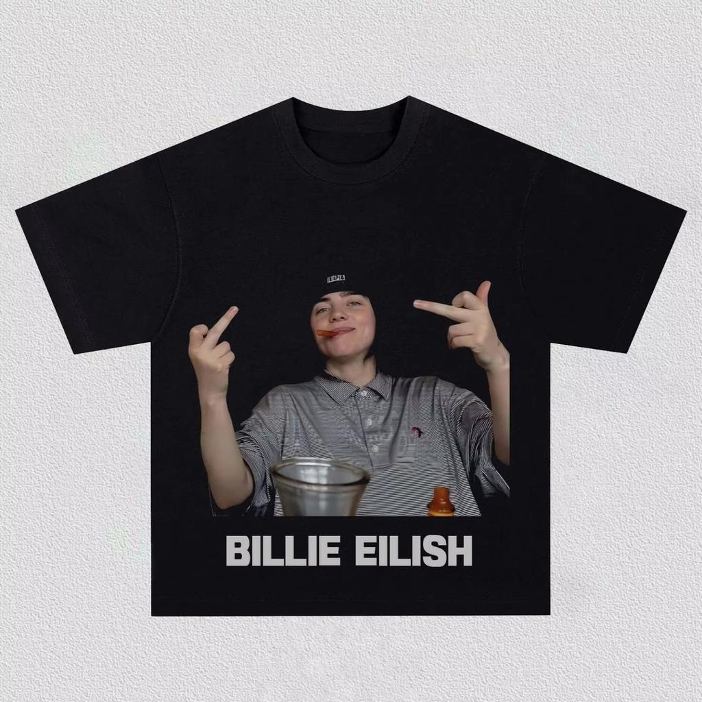 Summer 2026 Bestselling Outdoor Casual Trendy Unisex And Unisex Shortsleeved Tshirt Theme Of American Pop Singer Billie Eilish