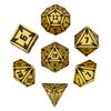 Cusdie New Metal DnD Dice Set Minimalist Rhomb Pattern D4-D20 Polyhedral Dice for D&D Pathfinder Tabletop RPG Board Games
