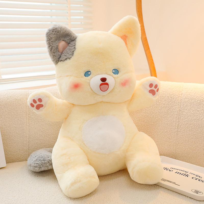 New cute beckoning series plush toy rabbit cat throw pillow children soothing fox cushion scratching machine doll gift