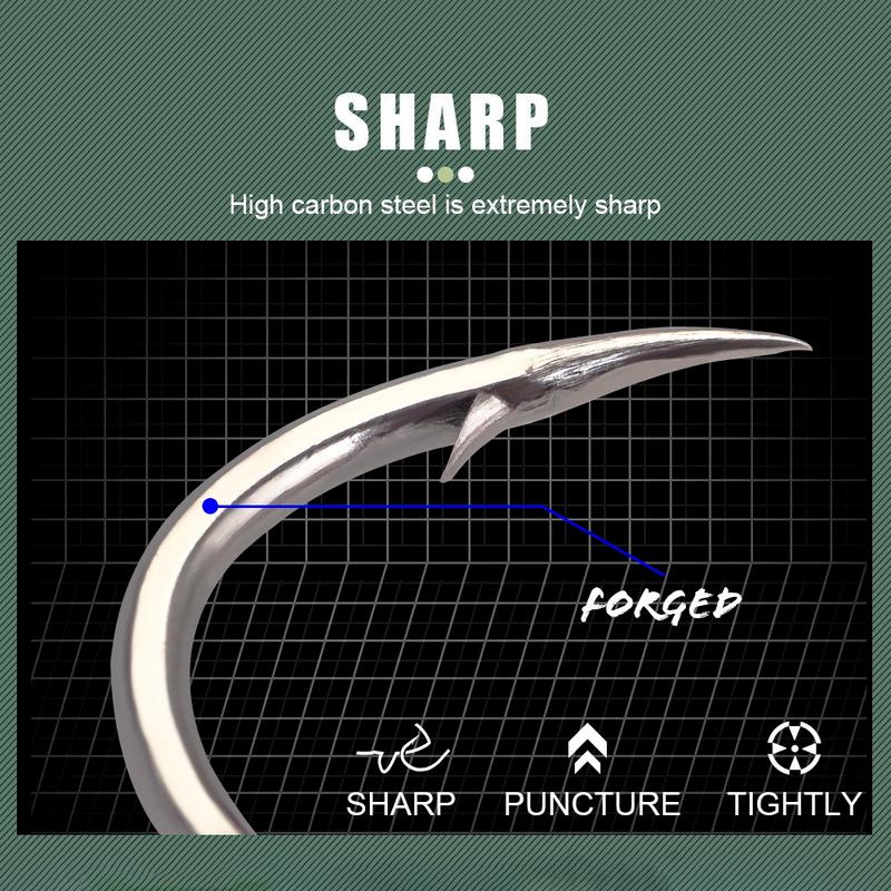 FTK High Carbon Steel Single/Double Jigging Assist Hooks Ringed Fishing Hook Sea Ocean Fishing Tackle