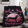 Sausage Dogs Warm Winter Blankets for Decorative Sofa Corgi Animals Blanket Double Beds Dachshund Bedspread On the Bed Knee Nap