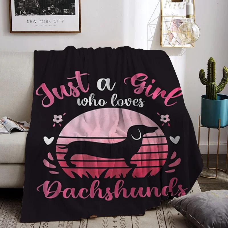 Sausage Dogs Warm Winter Blankets for Decorative Sofa Corgi Animals Blanket Double Beds Dachshund Bedspread On the Bed Knee Nap