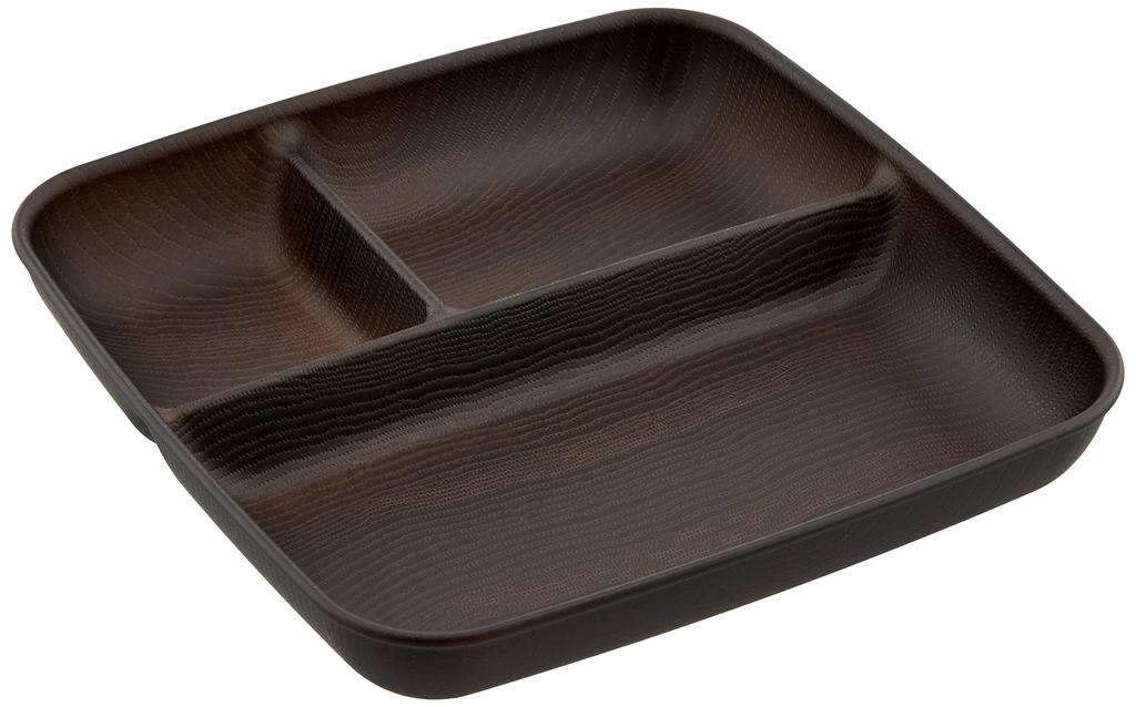 Masakazu Showa NH Home Divider Plate Wood Grain Resin Square One Plate BIG Dark Brown Clean Coat MicrowaveDishwasher Safe Made In Japan Light