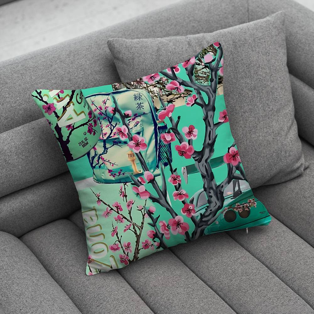 AArizonaES Green Tea Pillow Case Pillowcase Home Sofa Cushions Car Cushions Pillowcover Office Pillowshell Pillow