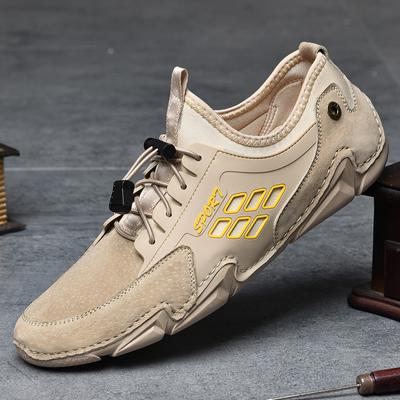 Zapatillas deportivas de ante para hombre, mocasines de piel para exteriores, sin cordones, para conducir, suaves