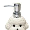 Dispensador de Sabão para Cães em Cerâmica de 400ML com Bomba Plástica, Recipiente Reabastecível em Formato de Filhote para Sabonete Líquido de Mãos, Frasco Vazio para Gel de Banho e Loção para Banheiro