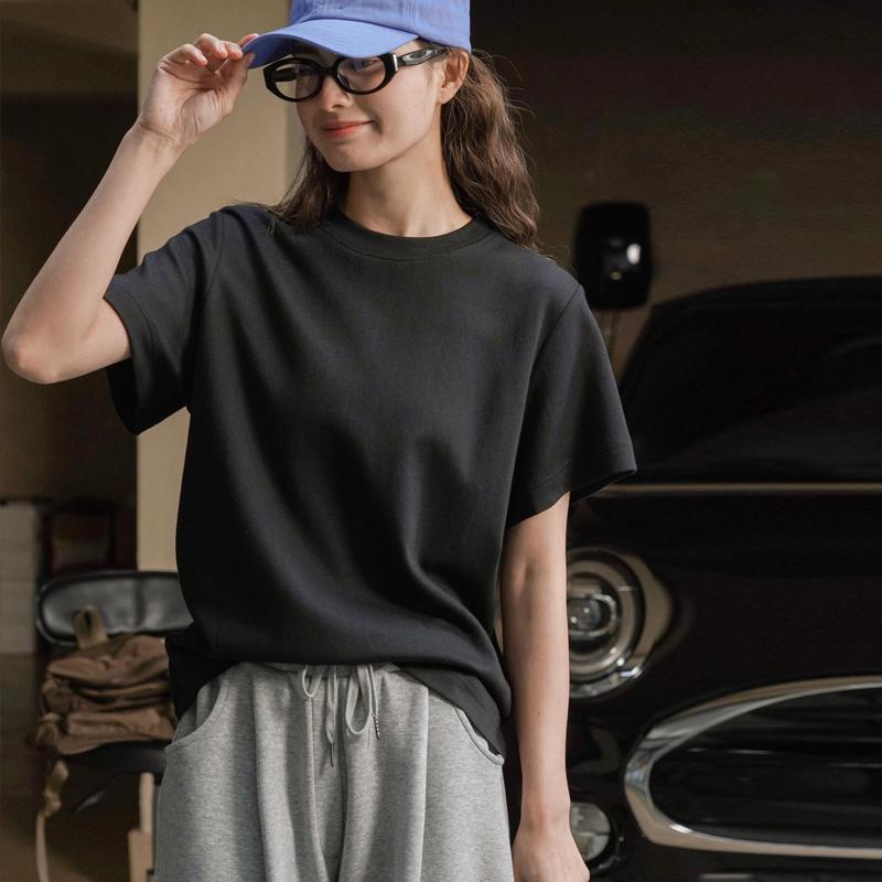 Johnature Enkle Kortermede Dameskjorter Sommer Casual Ensfarget Løse Komfortable Pullover Topper som Passer til Alt