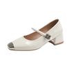 Fashion 2025 Hot Sale Mary Janes Women's High Heels Square Toe Chunky Heels Classics Daily & Office Pumps Women Shallow Slip On Shoes