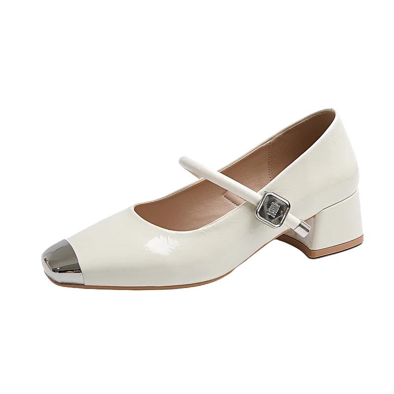 Fashion 2025 Hot Sale Mary Janes Women's High Heels Square Toe Chunky Heels Classics Daily & Office Pumps Women Shallow Slip On Shoes