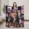 Soft BlanketKids Adult Camping Singer TINI STOESSEL Futtura Album  Throw Blanket Flannel Bedspread Couch Chair Sofa Bed Funny